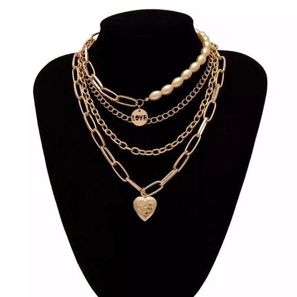 Trendy Gold Chunky Necklace Statement - Picture 4 of 4